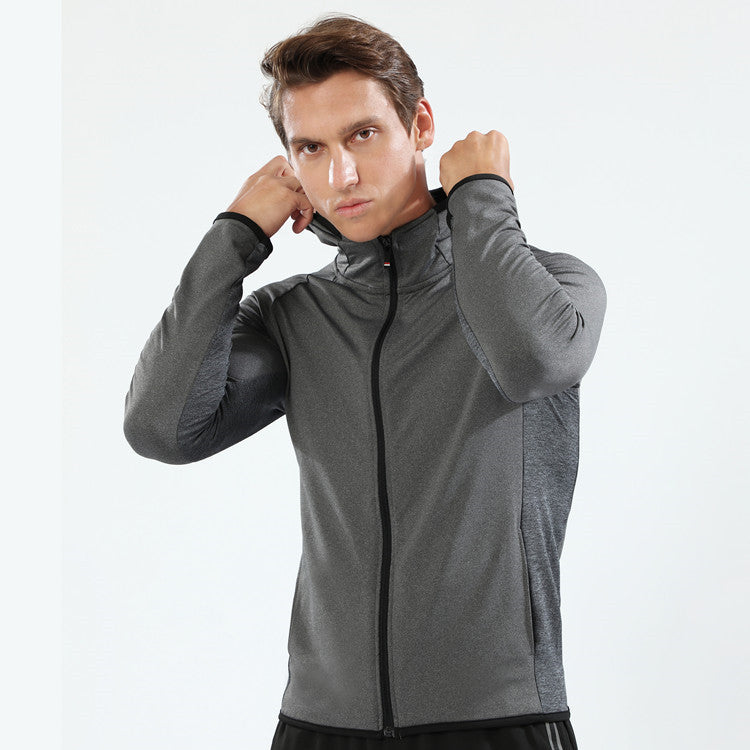 Men’s Long Zipper Hooded Sports Jacket