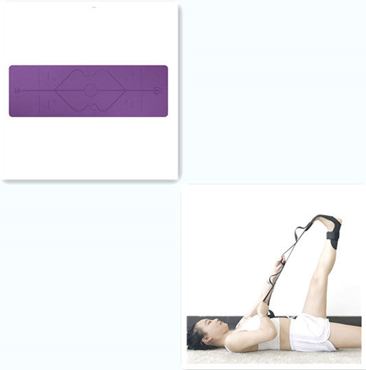 Non-Slip TPE Yoga Mat with Alignment Lines