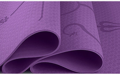 Non-Slip TPE Yoga Mat with Alignment Lines