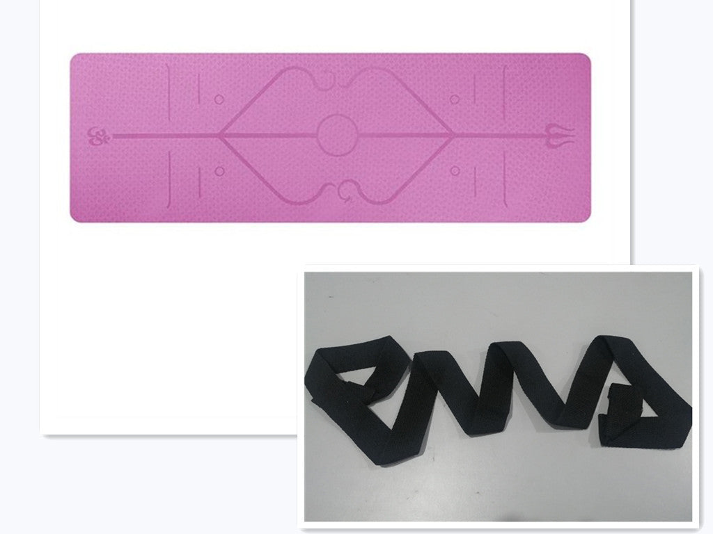 Non-Slip TPE Yoga Mat with Alignment Lines