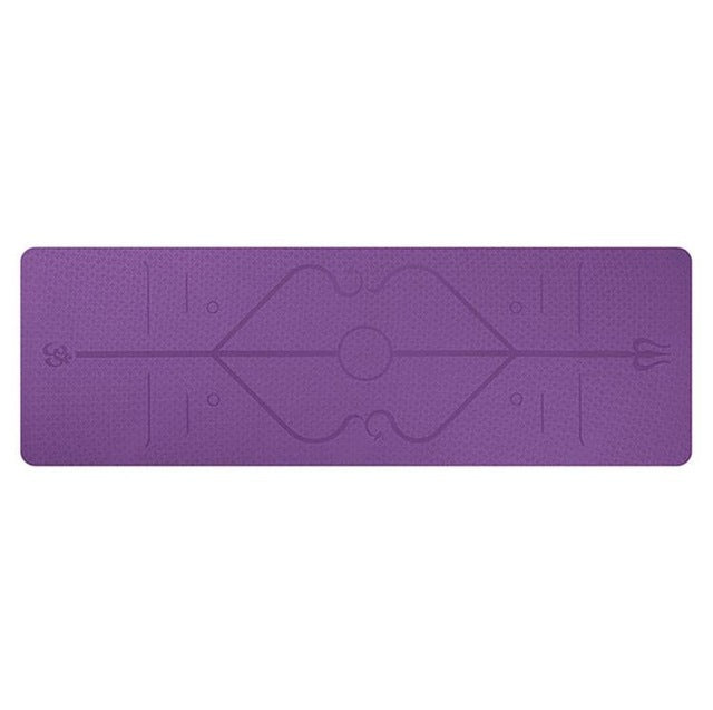 Non-Slip TPE Yoga Mat with Alignment Lines