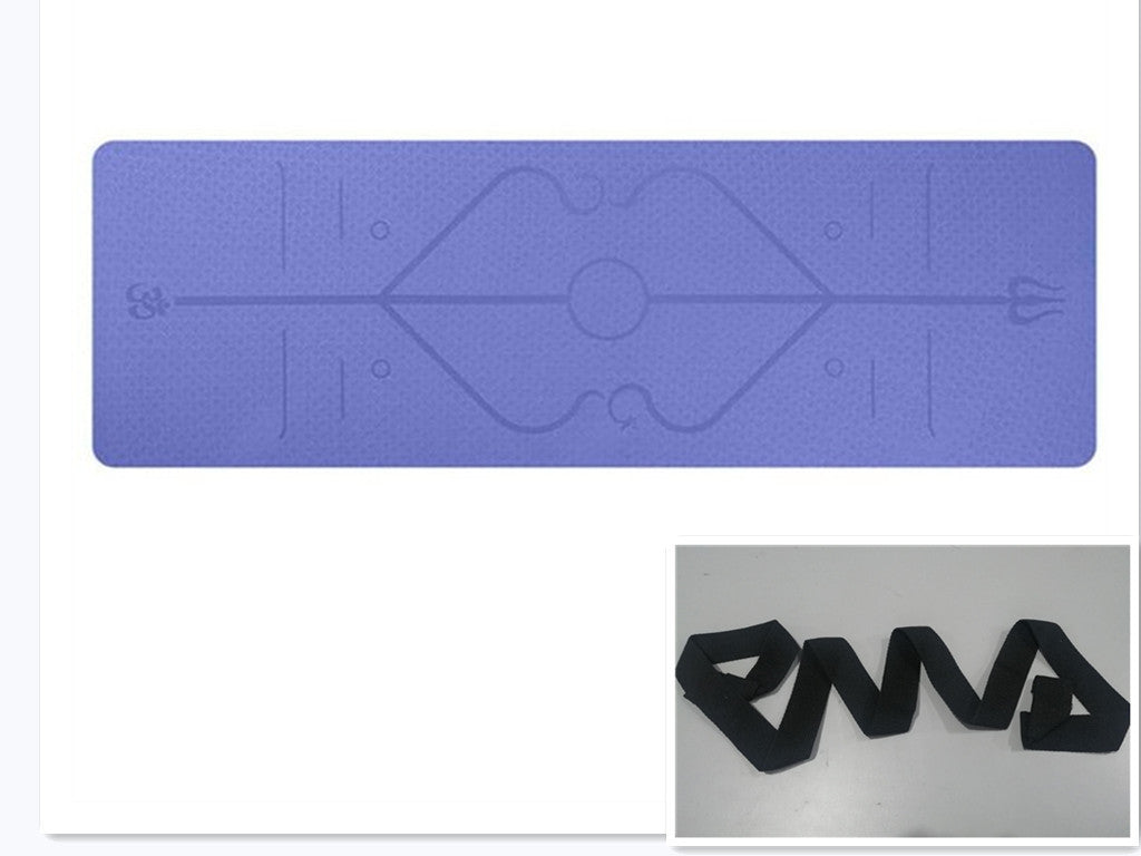 Non-Slip TPE Yoga Mat with Alignment Lines