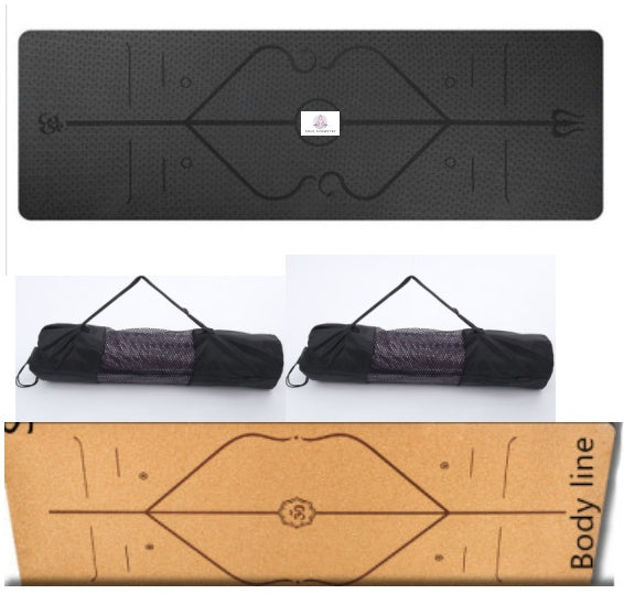 Non-Slip TPE Yoga Mat with Alignment Lines