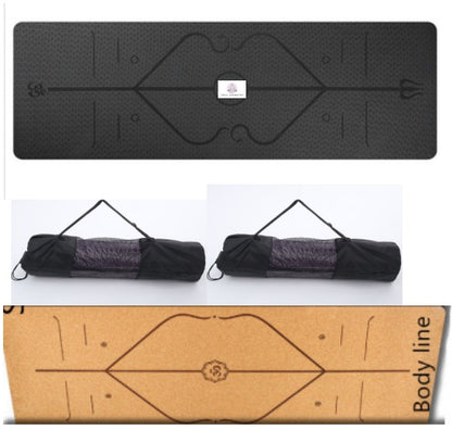 Non-Slip TPE Yoga Mat with Alignment Lines