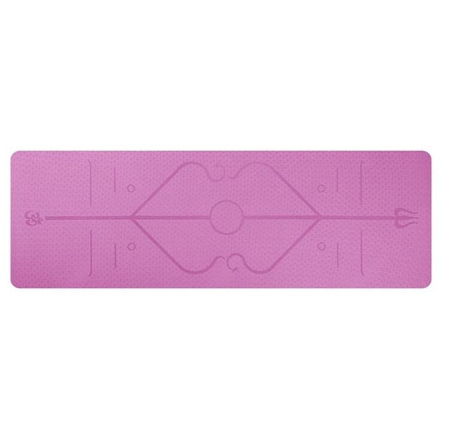 Non-Slip TPE Yoga Mat with Alignment Lines