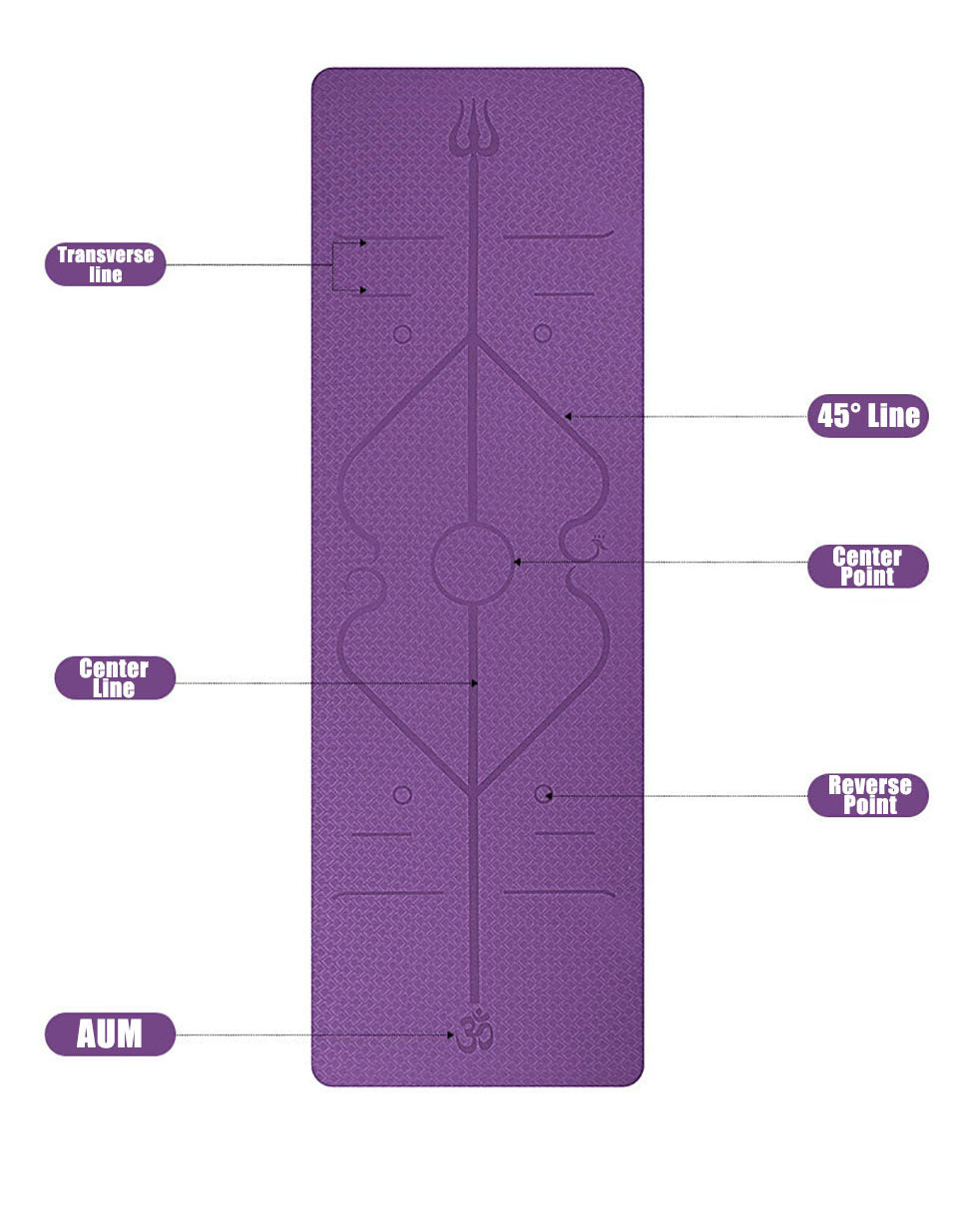 Non-Slip TPE Yoga Mat with Alignment Lines