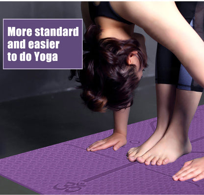 Non-Slip TPE Yoga Mat with Alignment Lines