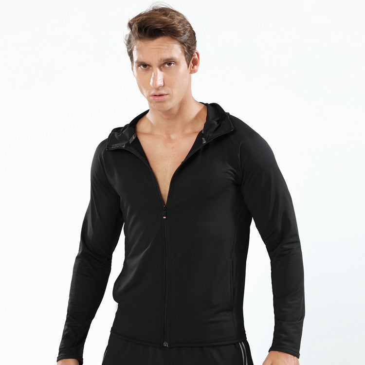 Men’s Long Zipper Hooded Sports Jacket