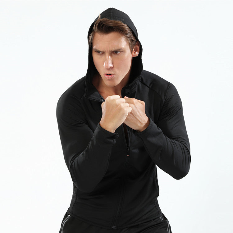 Men’s Long Zipper Hooded Sports Jacket