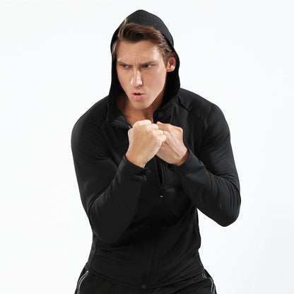 Men’s Long Zipper Hooded Sports Jacket